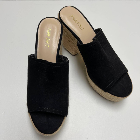 Nine West Pump Block Heels Plataform Sandals 8M - Picture 1 of 5